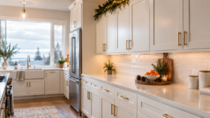 kitchen cabinets painted before Christmas